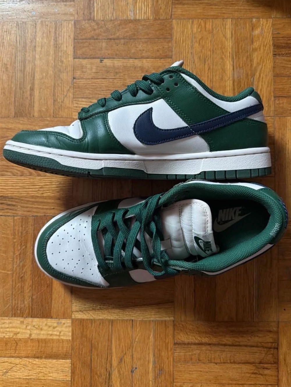 Nike Womens Dunk Low — Green / Navy / White
